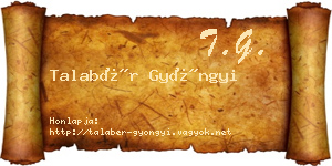 Talabér Gyöngyi névjegykártya