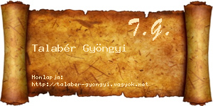 Talabér Gyöngyi névjegykártya
